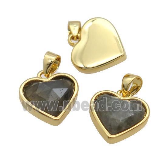 Labradorite Heart Pendant Gold Plated