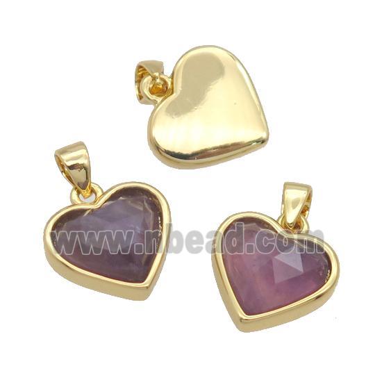 Amethyst Heart Pendant Gold Plated