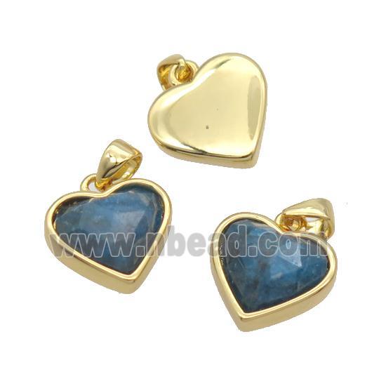 Blue Apatite Heart Pendant Gold Plated