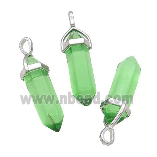 Green Glass Bullet Pendant