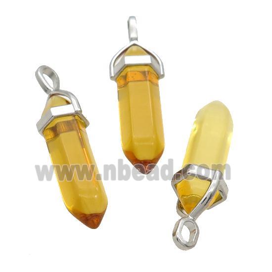 Gold Glass Bullet Pendant