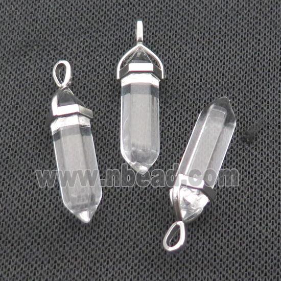 Clear Glass Bullet Pendant