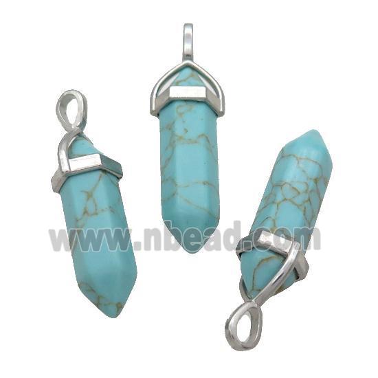 Green Synthetic Turquoise Bullet Pendant
