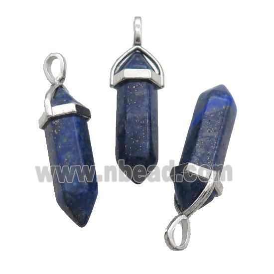 Natural Blue Lapis Lazuli Bullet Pendant