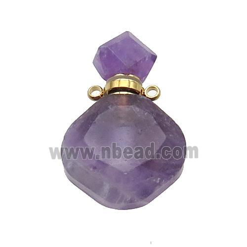 Naural Purple Amethyst Perfume Bottle Pendant