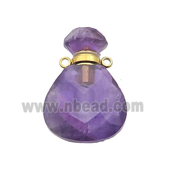 Natural Purple Amethyst Perfume Bottle Pendant