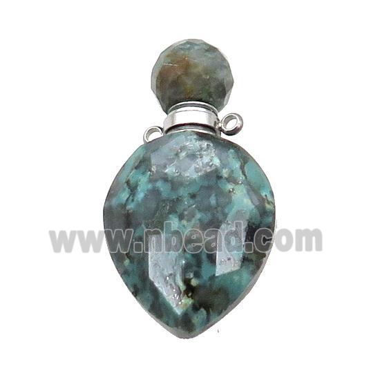 Natural African Turquoise Perfume Bottle Pendant Green
