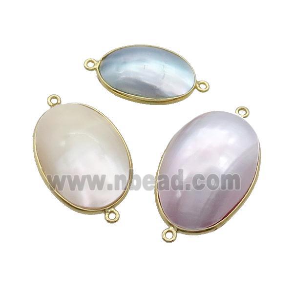 Sea Shell Oval Connector Gold Plated Mixed