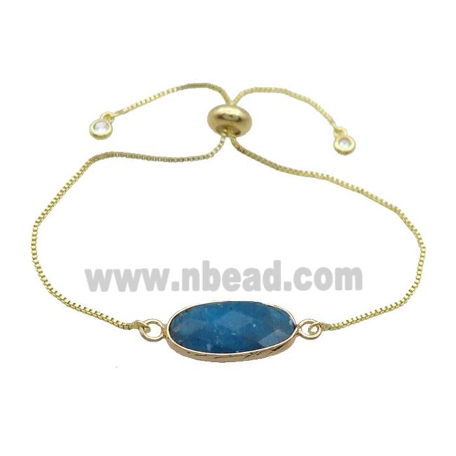 Copper Bracelet With Apatite Adjustable Gold Plated
