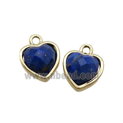 Blue Lapis Lazuli Heart Pendant Gold Plated