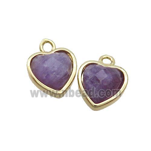 Purple Amethyst Heart Pendant Gold Plated