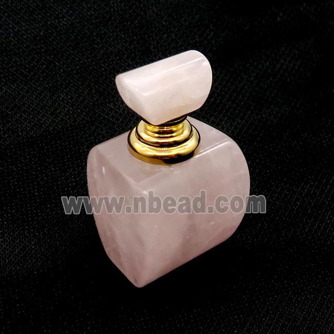 Rose Quartz Perfume Bottle Pendant Pink