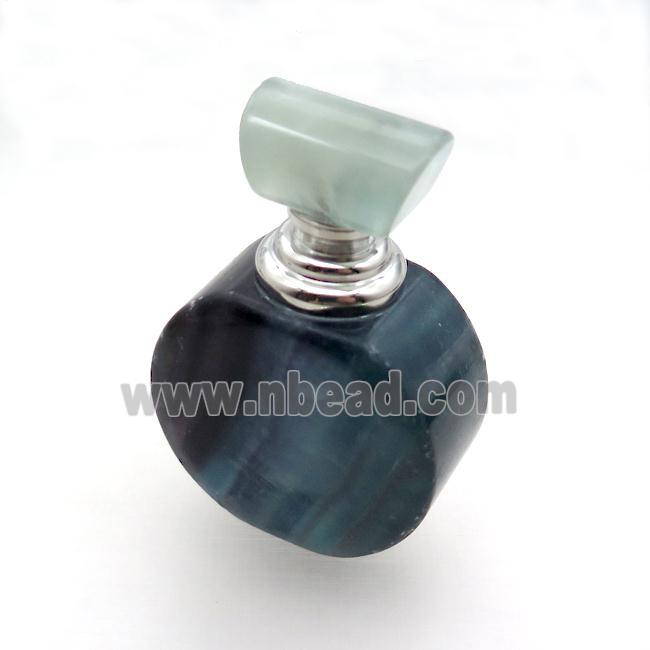 Fluorite Perfume Bottle Pendant Multicolor