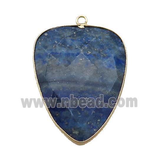 Blue Lapis Lazuli Arrowhead Pendant Gold Plated