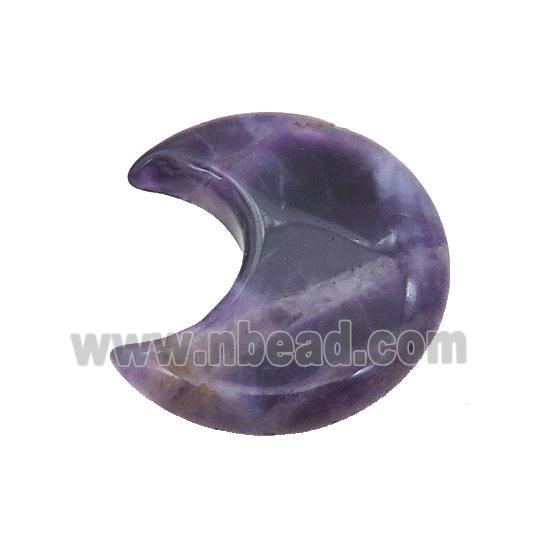 Amethyst Moon Pendant Undrilled Purple