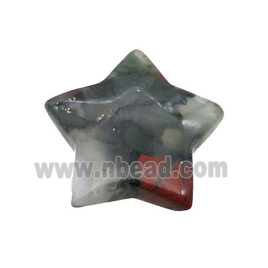 African Bloodstone Star Pendant Undrilled
