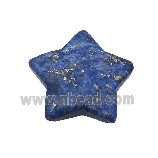 Natural Blue Lapis Lazuli Star Pendant Undrilled