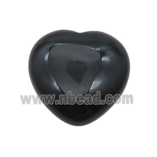 Black Onyx Agate Heart Pendant Undrilled Nohole