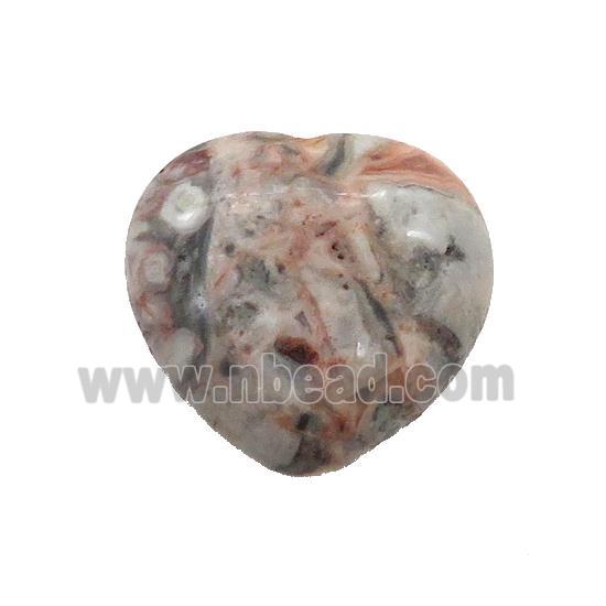 Crazy Agate Heart Pendant Undrilled