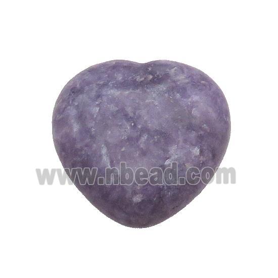 Purple Lepidolite Heart Pendant Undrilled