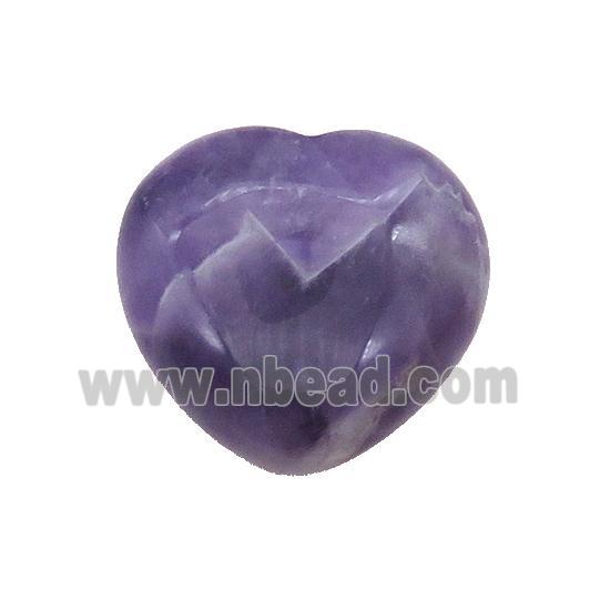 Purple Amethyst Heart Pendant Undrilled