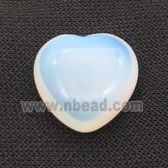 White Opalite Heart Pendant Undrilled