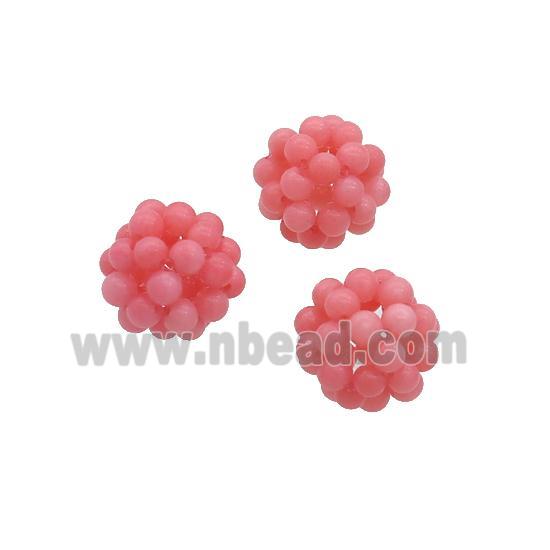 Pink Coral Cluster Beads Round