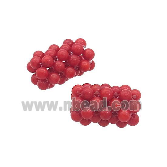 Red Coral Cluster Beads Tube