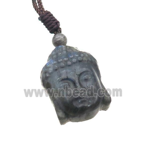Natural Labradorite Necklace Buddha