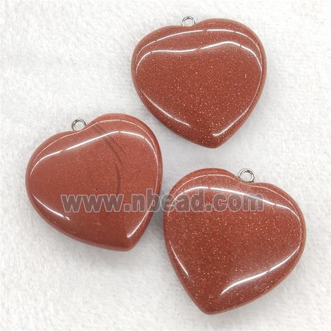Natural Golden Sandstone Heart Pendant