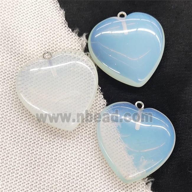 White Opalite Heart Pendant