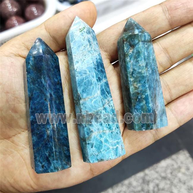 Natural Blue Apatite Tower Undrilled Prism
