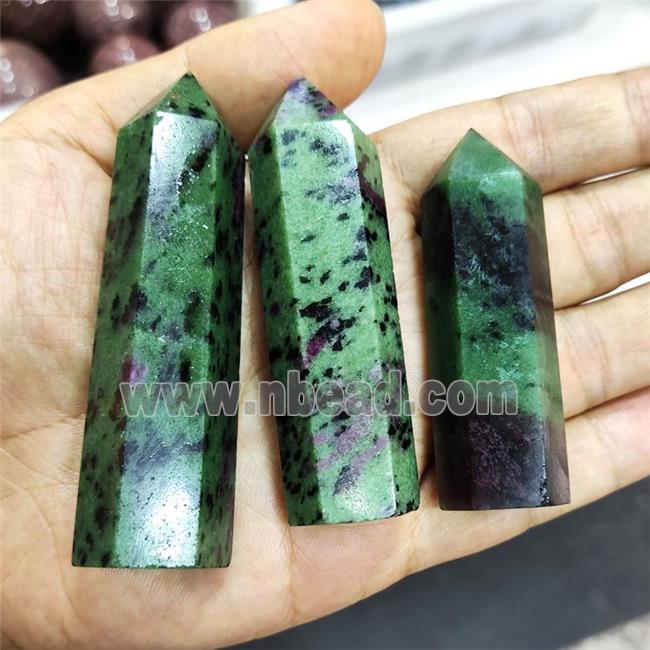 Natural Ruby Zoisite Tower Undrilled Prism