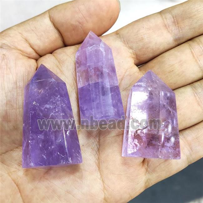 Natural Amethyst Tower Lt.purple Undrilled