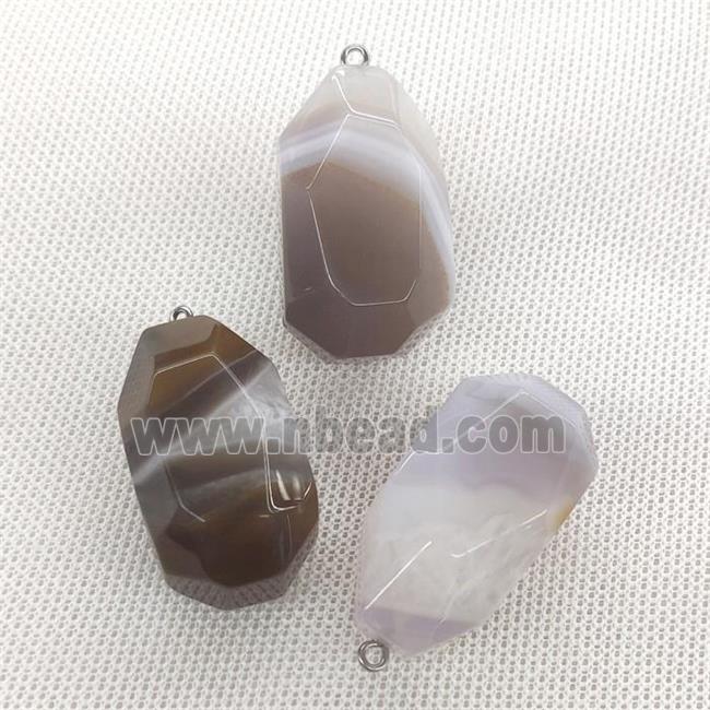 Natural Agate Pendant Freeform Faceted