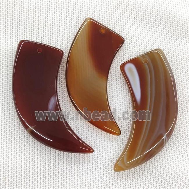 Natural Agate Horn Pendant Red Dye