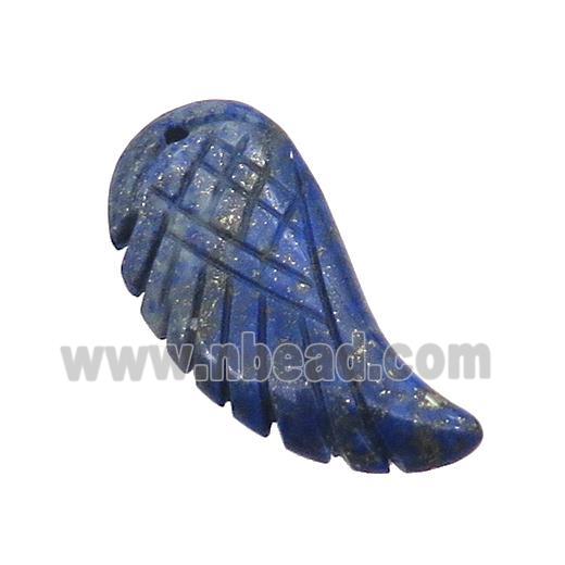 Natural Lapis Lazuli Pendant Angel Wings Blue