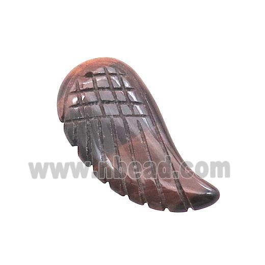 Red Tiger Eye Stone Pendant Angel Wing