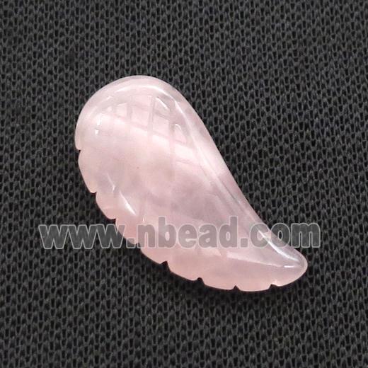 Natural Pink Rose Quartz Angel Wings Pendant