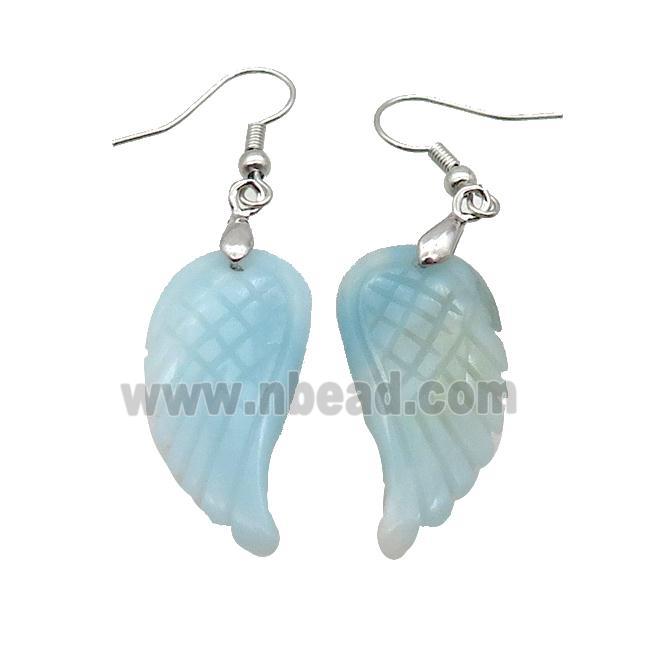 Blue Amazonite Angel Wings Hook Earring