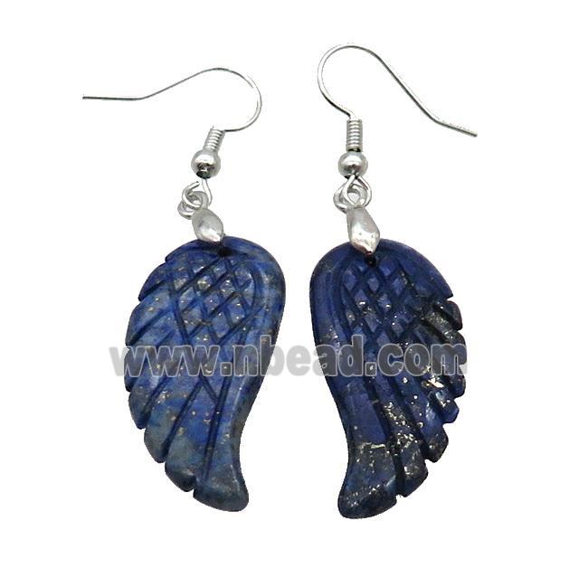 Blue Lapis Lazuli Angel Wings Hook Earring