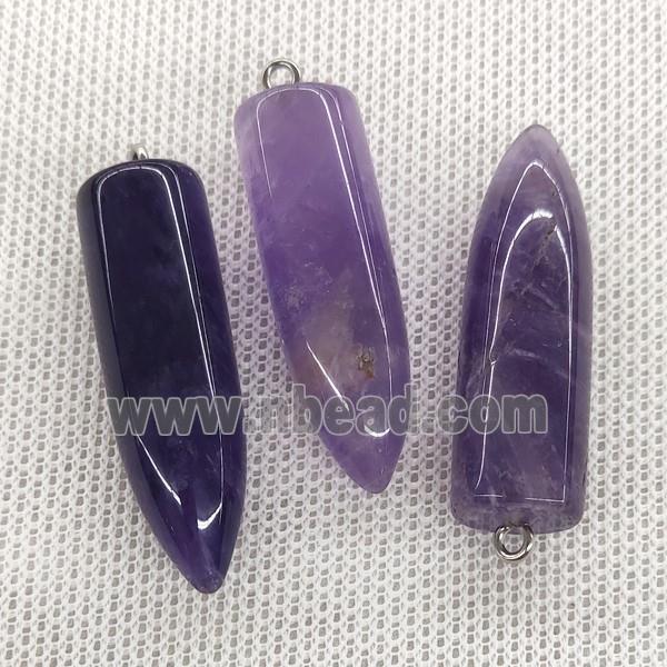 Natural Purple Amethyst Bullet Pendant