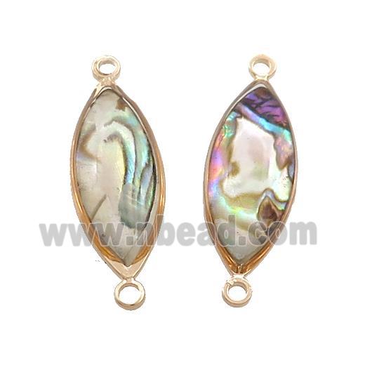 Abalone Shell Horse-eye Connector Gold Plated