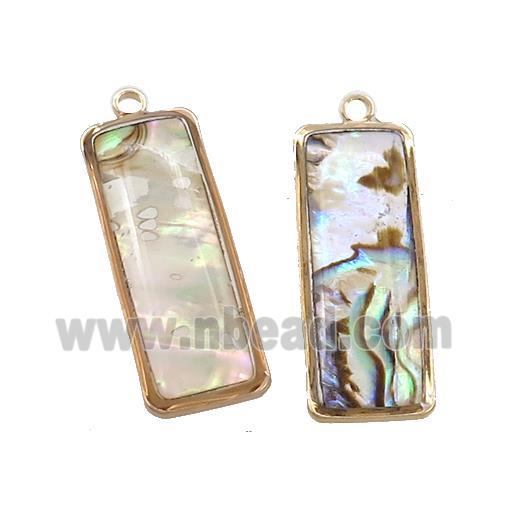 Abalone Shell Rectangle Pendant Gold Plated