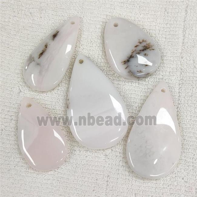Natural Pink Opal Teardrop Pendant