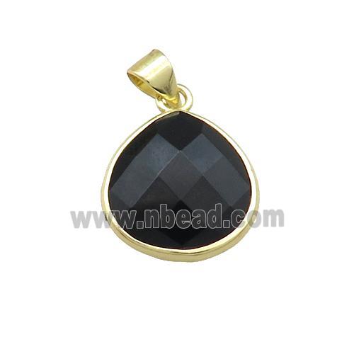 Natural Onyx Teardrop Pendant Gold Plated
