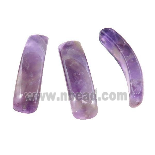 Natural Purple Amethyst bracelet Connector Curving