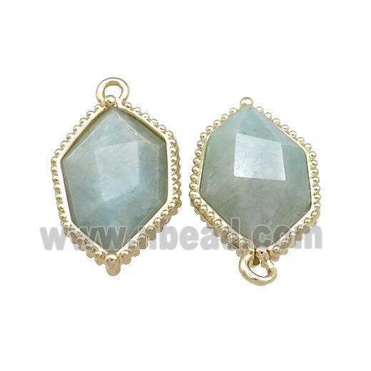 Green Amazonite Prism Pendant Gold Plated