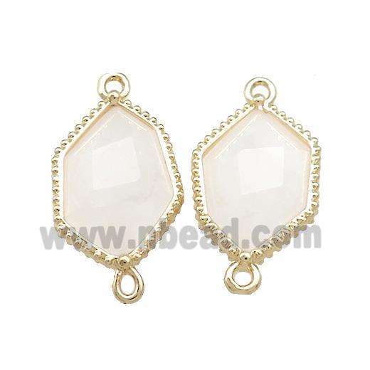 Clear Quartz Prism Connector Gold Plated
