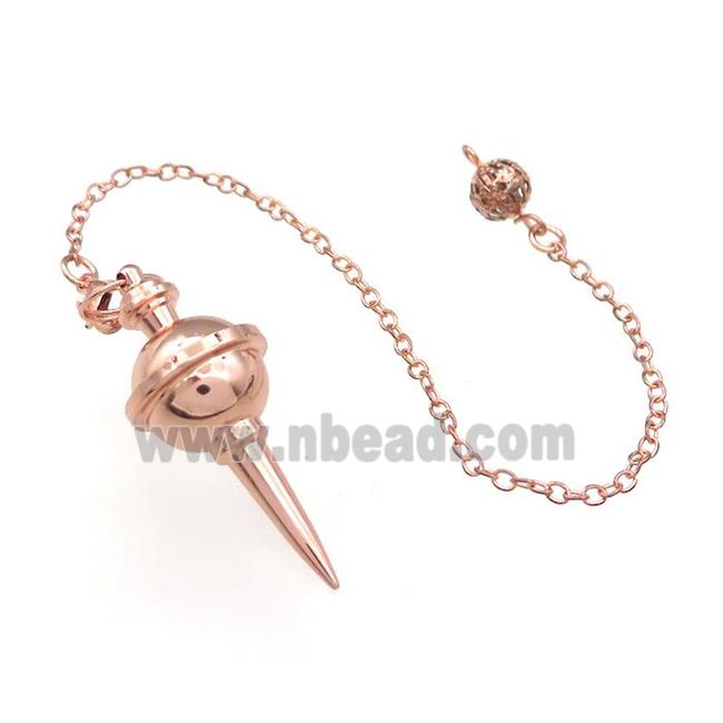 Alloy Pendulum Pendant With Chain Rose Gold